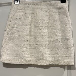 Aritzia Cream Textured Mini Skirt
